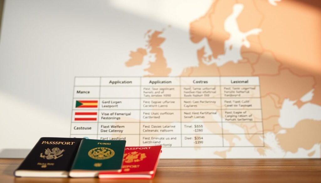 European country visa comparison
