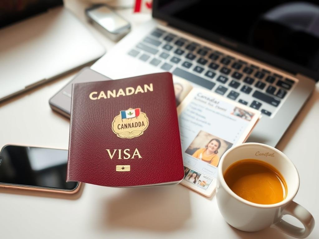 Canadian passport with digital nomad visa stamp Canadian passport with digital nomad visa stamp