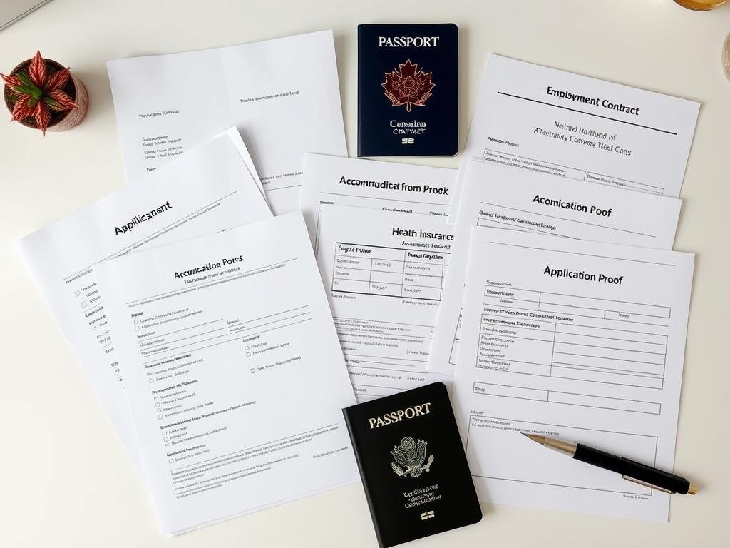 Organized documents for digital nomad visa Canada application Organized documents for digital nomad visa Canada application